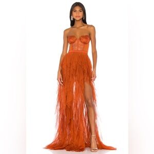 Bustier gown, rust